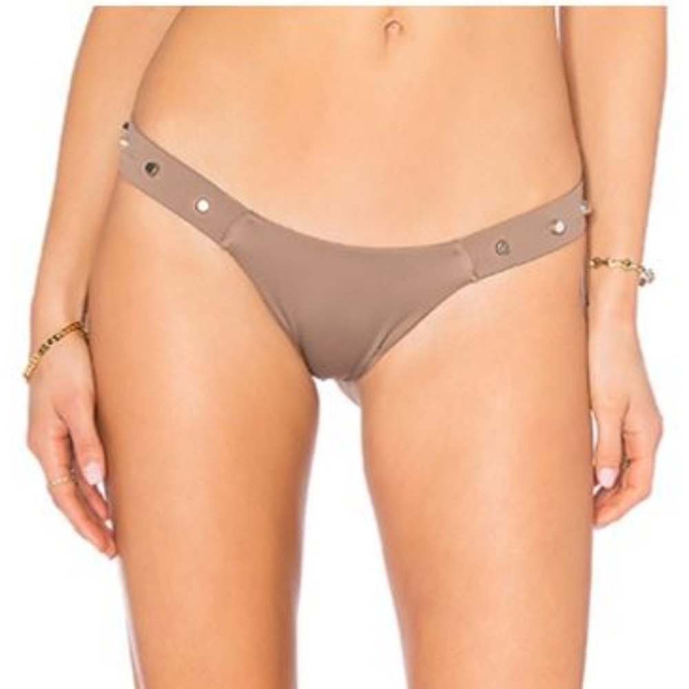 Indah Delila Studded Bikini Bottom  Silver Shimmer